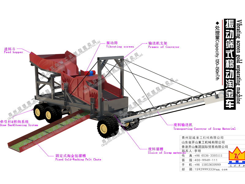淘金车,小型淘金车,振动筛淘金车